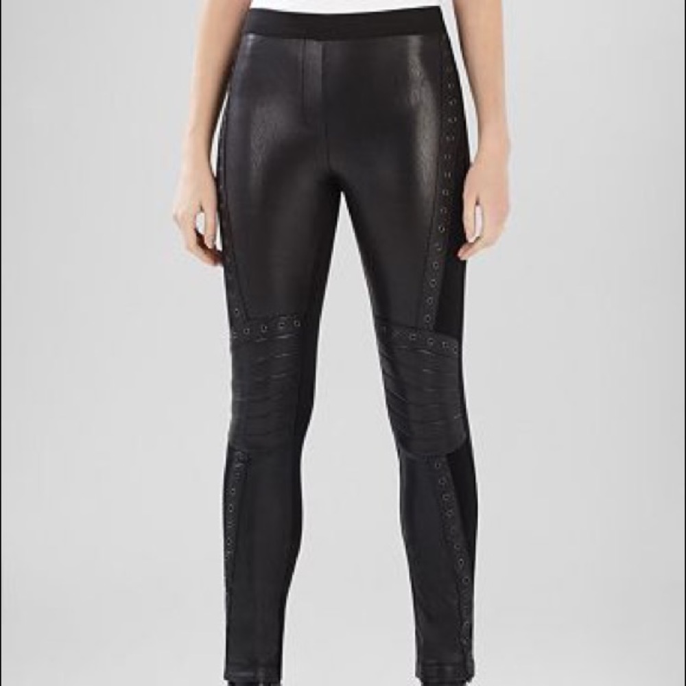 BCBGMaxAzria Eric Eyelet Faux Leather Moto Legging
